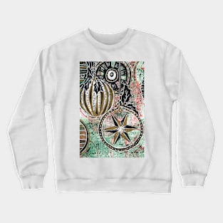 Xmas Baubles 12 -  Gelli Plate Print and Ink Crewneck Sweatshirt